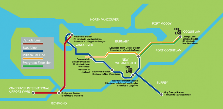 SkyTrain Route to 秋霞伦理 Campuses