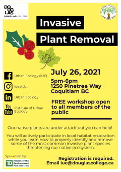 July 26, 2021.  Invasive Plant Removal poster