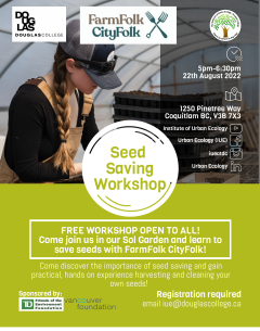 August 22, 2022 seed saving workshop