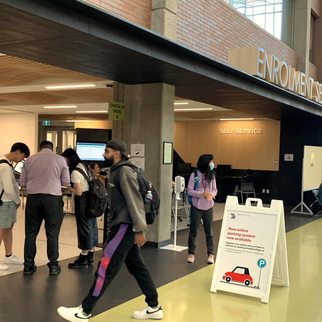Enrolment services in New Westminster campus